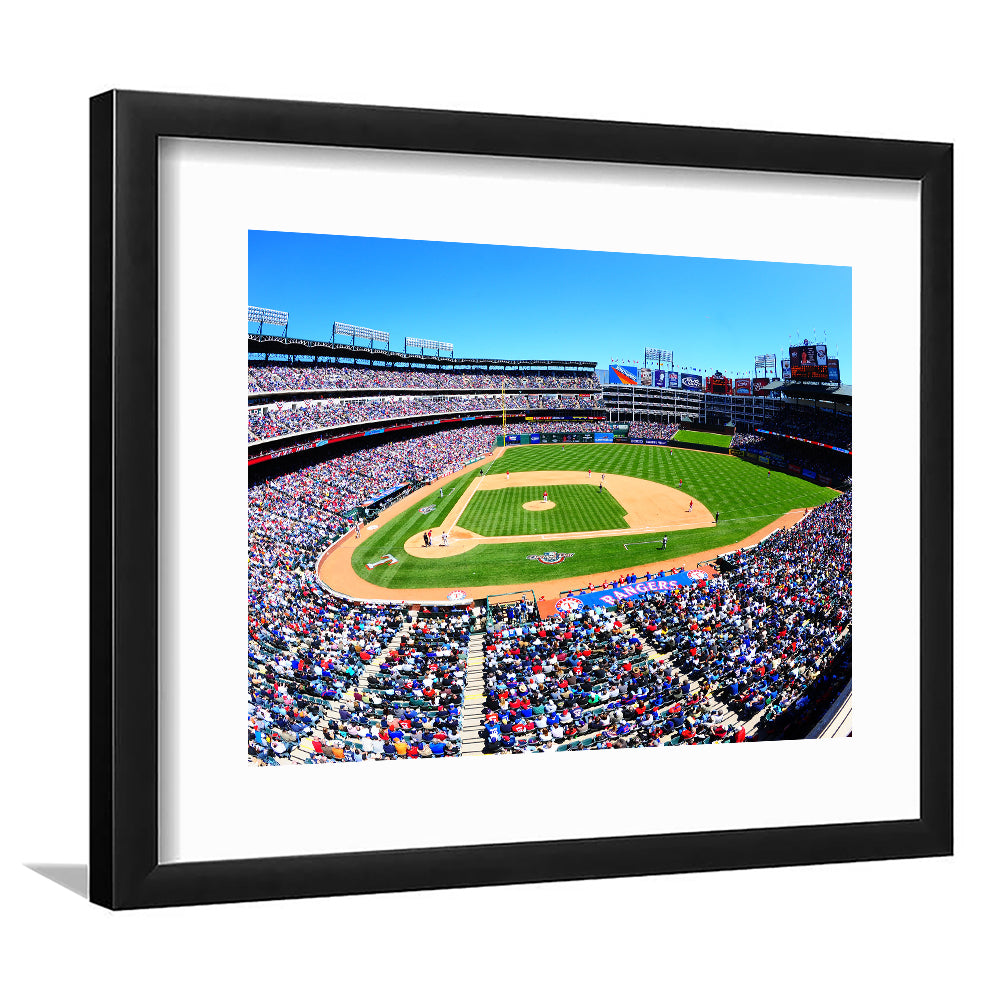 Globe Rangers Stadium Life, Stadium Canvas, Sport Art, Gift for him, White Border Framed Art Print Wall Decor