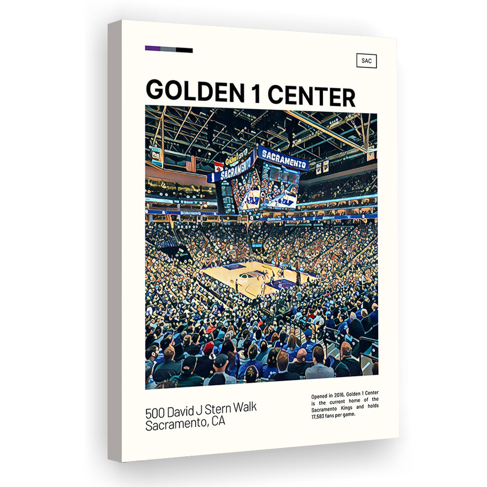 Golden 1 Center Print, Sacramento Kings Stadium Canvas Art, Fan Gifts, Sport Art, Canvas Print Wall Art