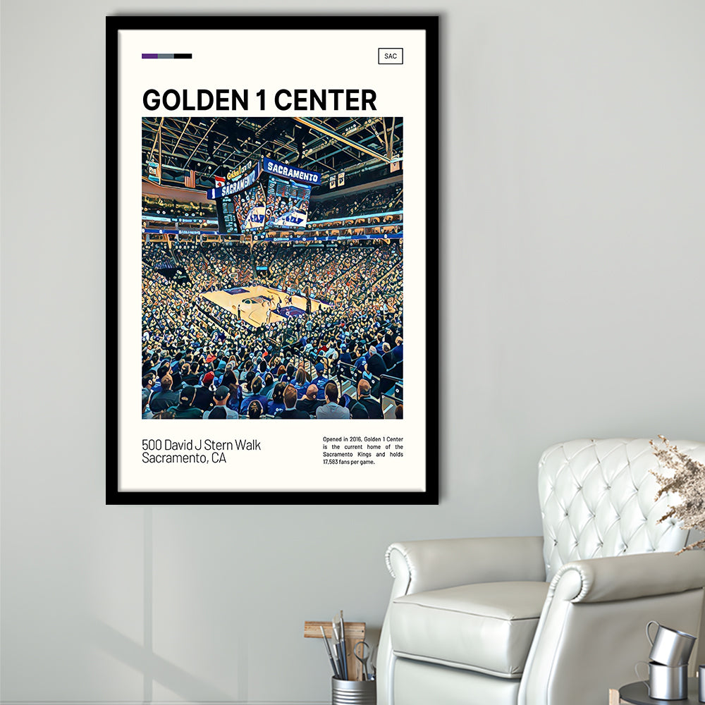 Golden 1 Center Print, Sacramento Kings Stadium Art, Gifts for him, Sport Art, Framed Art Print Wall Decor