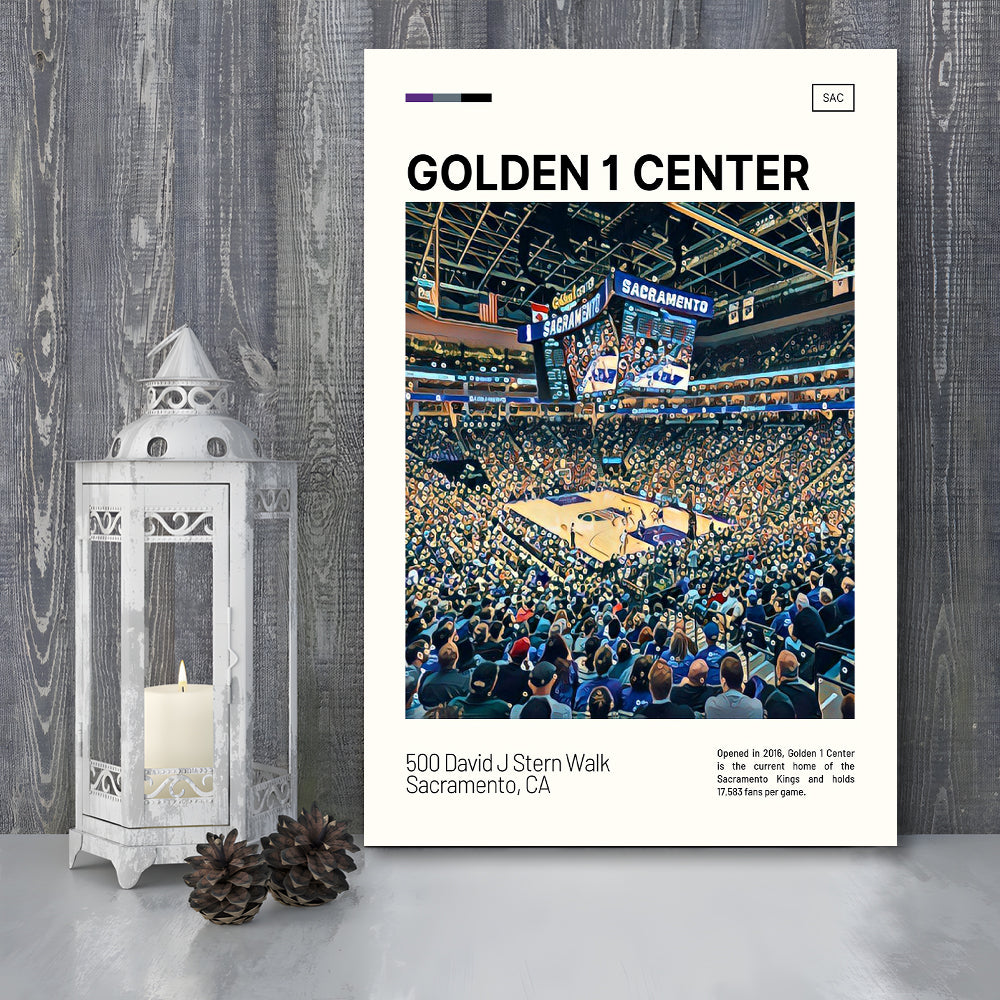 Golden 1 Center Print, Sacramento Kings Stadium Canvas Art, Fan Gifts, Sport Art, Canvas Print Wall Art