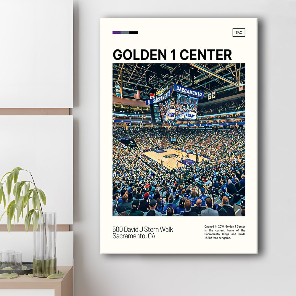Golden 1 Center Print, Sacramento Kings Stadium Canvas Art, Fan Gifts, Sport Art, Canvas Print Wall Art