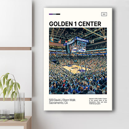 Golden 1 Center Print, Sacramento Kings Stadium Canvas Art, Fan Gifts, Sport Art, Canvas Print Wall Art