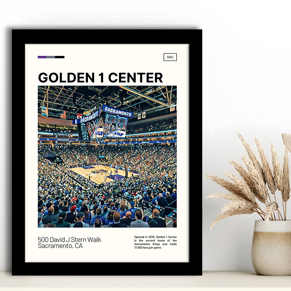 Golden 1 Center Print, Sacramento Kings Stadium Art, Gifts for him, Sport Art, Framed Art Print Wall Decor