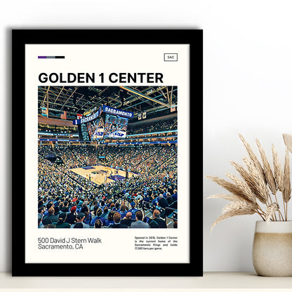 Golden 1 Center Print, Sacramento Kings Stadium Art, Gifts for him, Sport Art, Framed Art Print Wall Decor