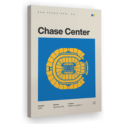 Golden State Warriors Stadium Print, Chase Center Stadium Print, Fan Gifts, Sport Art, Canvas Print Wall Art
