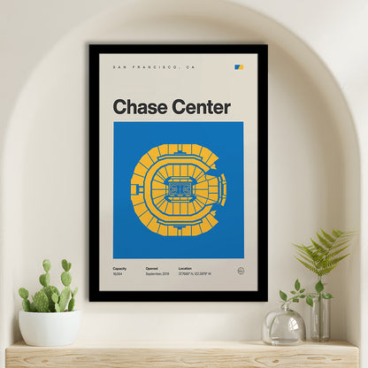 Golden State Warriors Stadium Print, Chase Center Stadium Print, Gifts for him, Sport Art, Framed Art Print Wall Decor