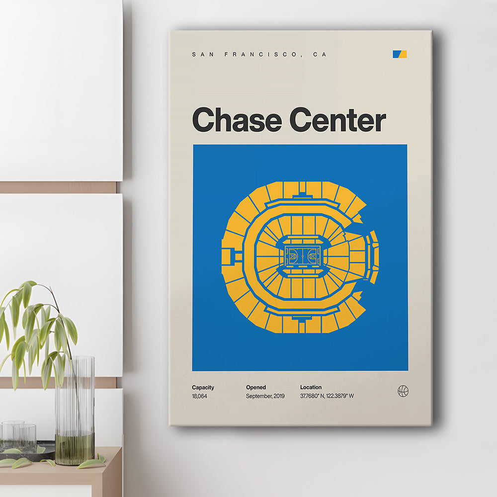 Golden State Warriors Stadium Print, Chase Center Stadium Print, Fan Gifts, Sport Art, Canvas Print Wall Art