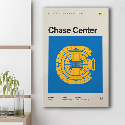 Golden State Warriors Stadium Print, Chase Center Stadium Print, Fan Gifts, Sport Art, Canvas Print Wall Art