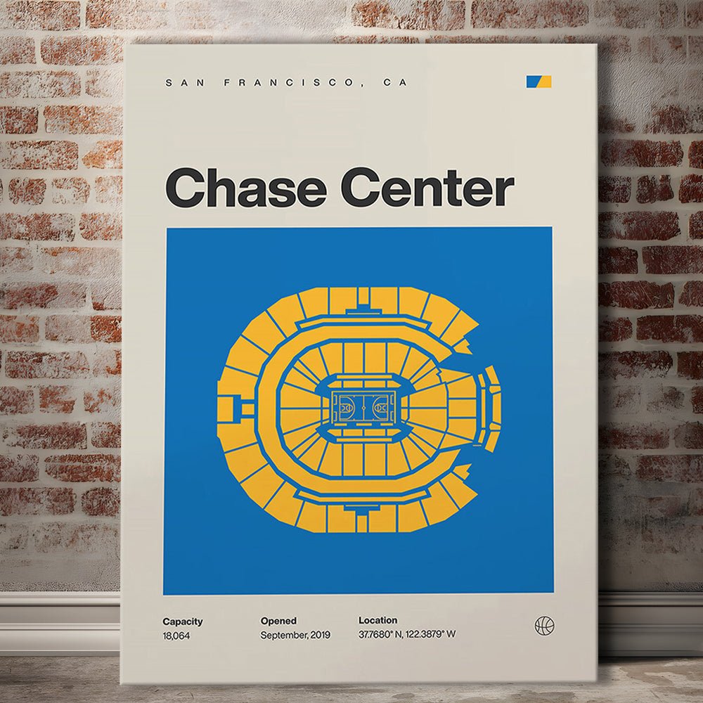 Golden State Warriors Stadium Print, Chase Center Stadium Print, Fan Gifts, Sport Art, Canvas Print Wall Art