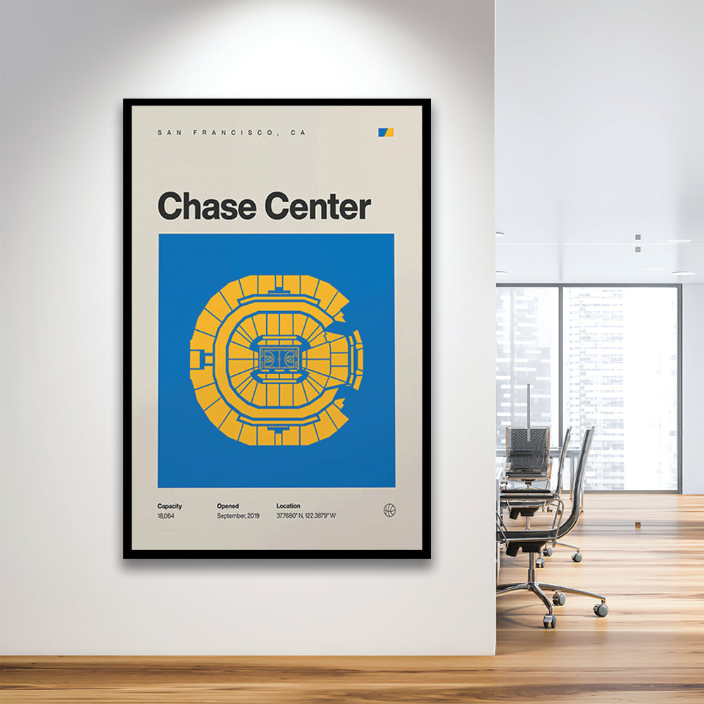 Golden State Warriors Stadium Print, Chase Center Stadium Print, Gifts for him, Sport Art, Framed Art Print Wall Decor