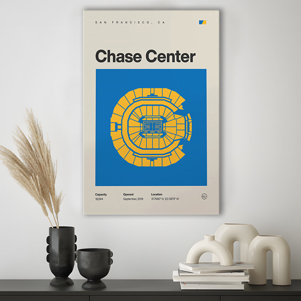 Golden State Warriors Stadium Print, Chase Center Stadium Print, Fan Gifts, Sport Art, Canvas Print Wall Art