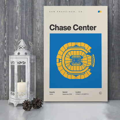 Golden State Warriors Stadium Print, Chase Center Stadium Print, Fan Gifts, Sport Art, Canvas Print Wall Art