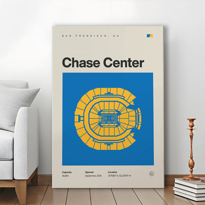 Golden State Warriors Stadium Print, Chase Center Stadium Print, Fan Gifts, Sport Art, Canvas Print Wall Art