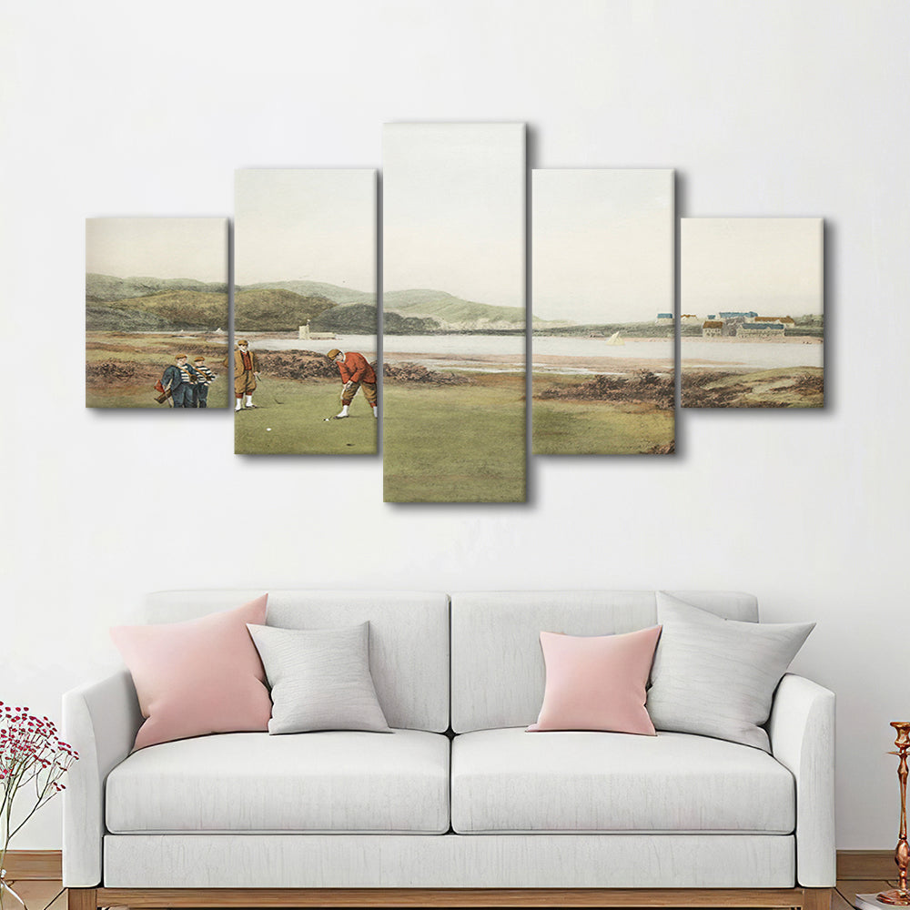 Golf Art Landscape Painting Fathers Day Gift Idea Golf Gifts for Mens Fine Art Print Oil Painting