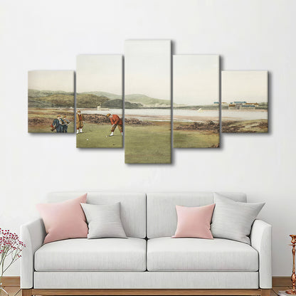 Golf Art Landscape Painting Fathers Day Gift Idea Golf Gifts for Mens Fine Art Print Oil Painting