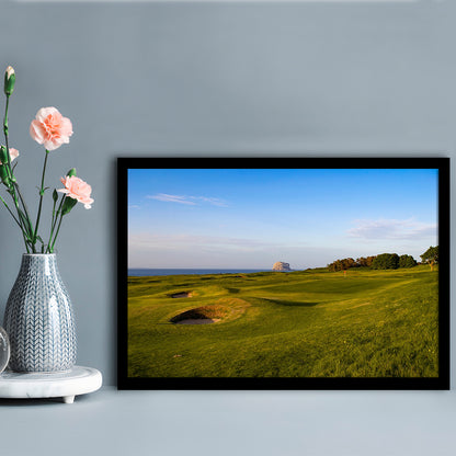 Golf Course Scotland Links Camera, Framed Art Print Wall Decor, Picture Framed