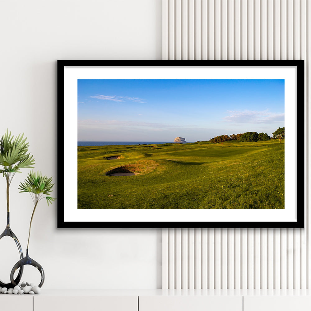 Golf Course Scotland Links Camera, Goft Art Print, Framed Art Print White Border Wall Decor