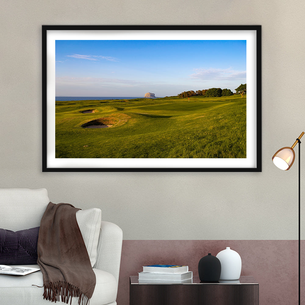 Golf Course Scotland Links Camera, Goft Art Print, Framed Art Print White Border Wall Decor