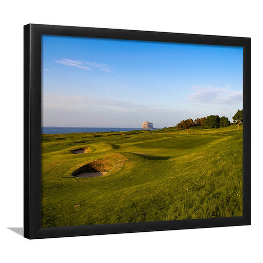 Golf Course Scotland Links Camera, Framed Art Print Wall Decor, Picture Framed