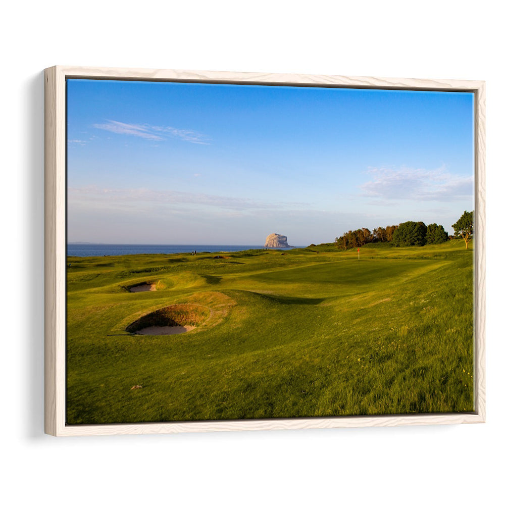 Golf Course Scotland Links Camera, Floating Framed Canvas Print Wall Art