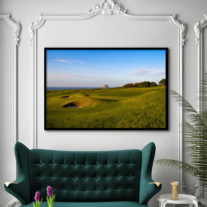 Golf Course Scotland Links Camera, Framed Art Print Wall Decor, Picture Framed