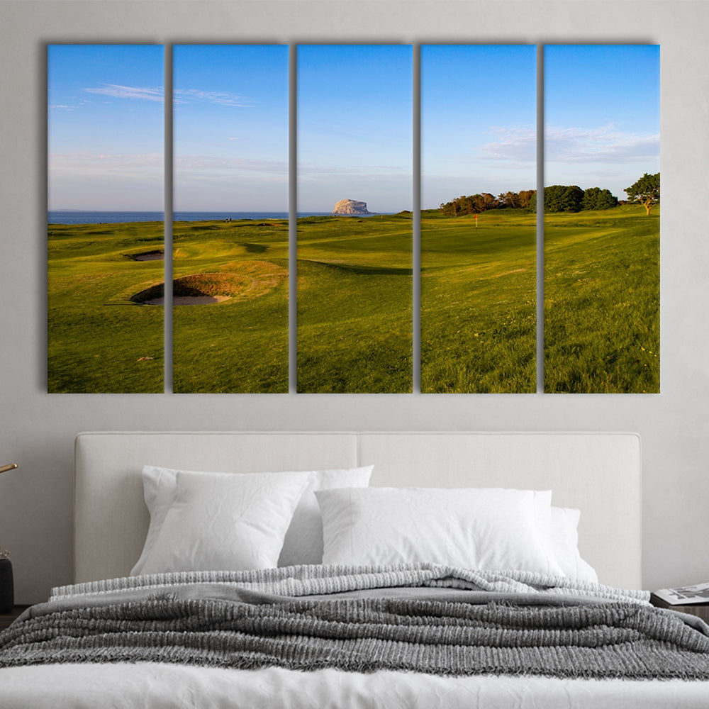 Golf Course Scotland Links Camera, Golf Art Print, Extra Large Canvas Print Wall Art