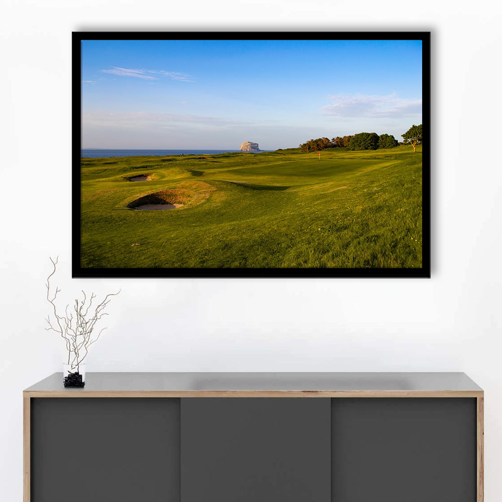 Golf Course Scotland Links Camera, Framed Art Print Wall Decor, Picture Framed