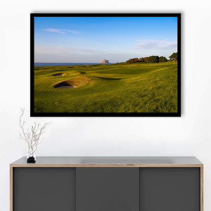 Golf Course Scotland Links Camera, Framed Art Print Wall Decor, Picture Framed