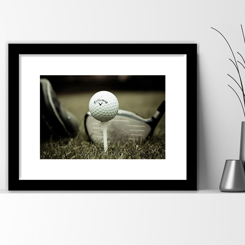 Golf Wall Art Set,Motivational Golf Ball,Sports Decor For Inspirational Wall Art, Framed Art Print White Border