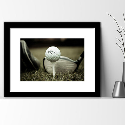 Golf Wall Art Set,Motivational Golf Ball,Sports Decor For Inspirational Wall Art, Framed Art Print White Border