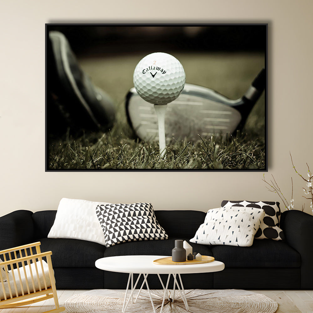 Golf Wall Art Set,Motivational Golf Ball Canvas,Sports Decor Wall Art, Framed Cavas Print, Floating Frame