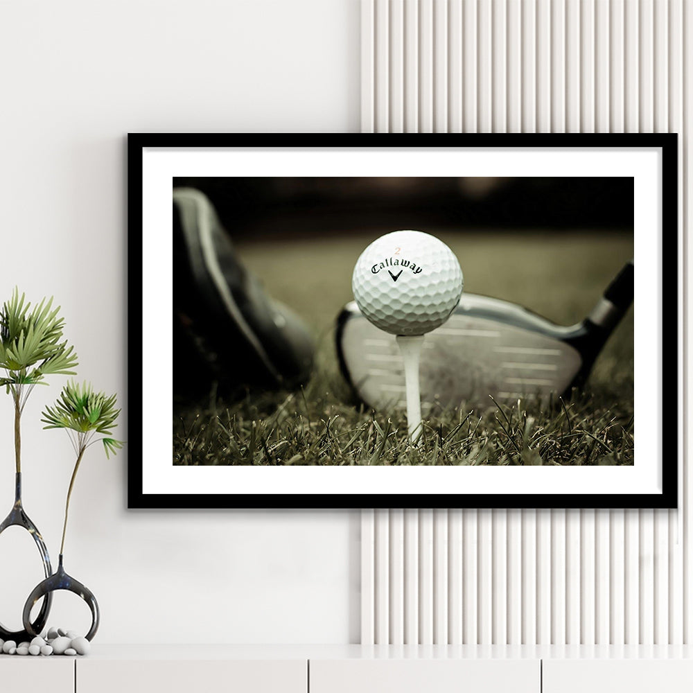 Golf Wall Art Set,Motivational Golf Ball,Sports Decor For Inspirational Wall Art, Framed Art Print White Border