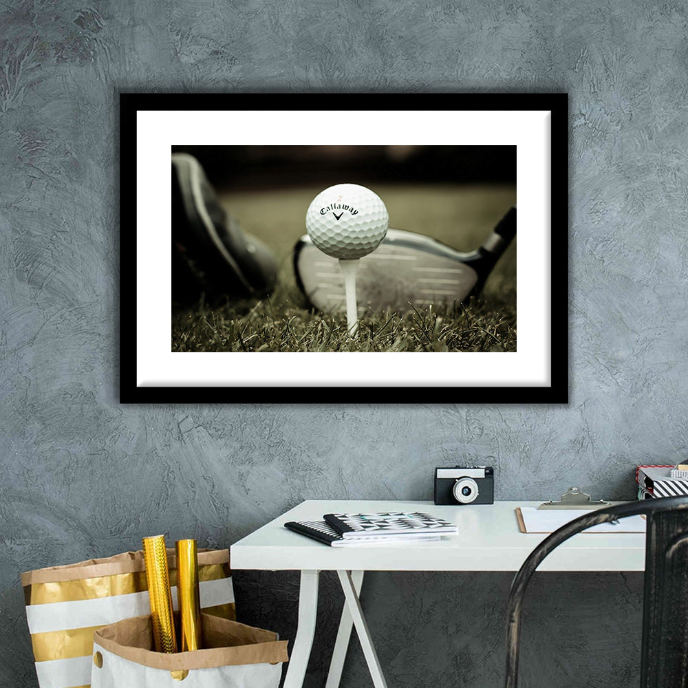 Golf Wall Art Set,Motivational Golf Ball,Sports Decor For Inspirational Wall Art, Framed Art Print White Border