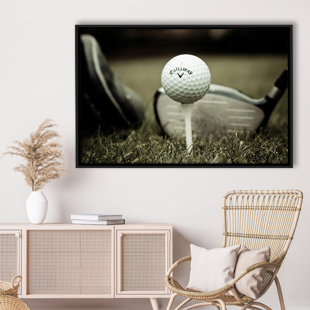 Golf Wall Art Set,Motivational Golf Ball Canvas,Sports Decor Wall Art, Framed Cavas Print, Floating Frame