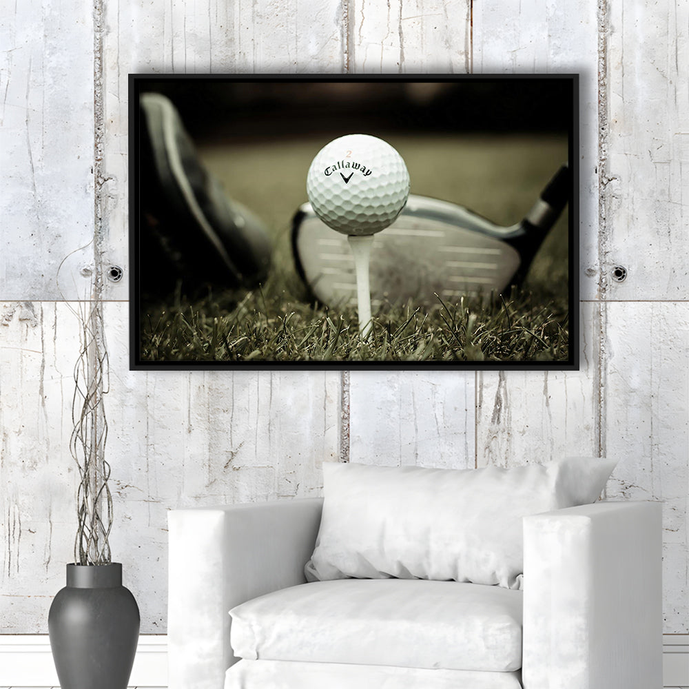 Golf Wall Art Set,Motivational Golf Ball Canvas,Sports Decor Wall Art, Framed Cavas Print, Floating Frame