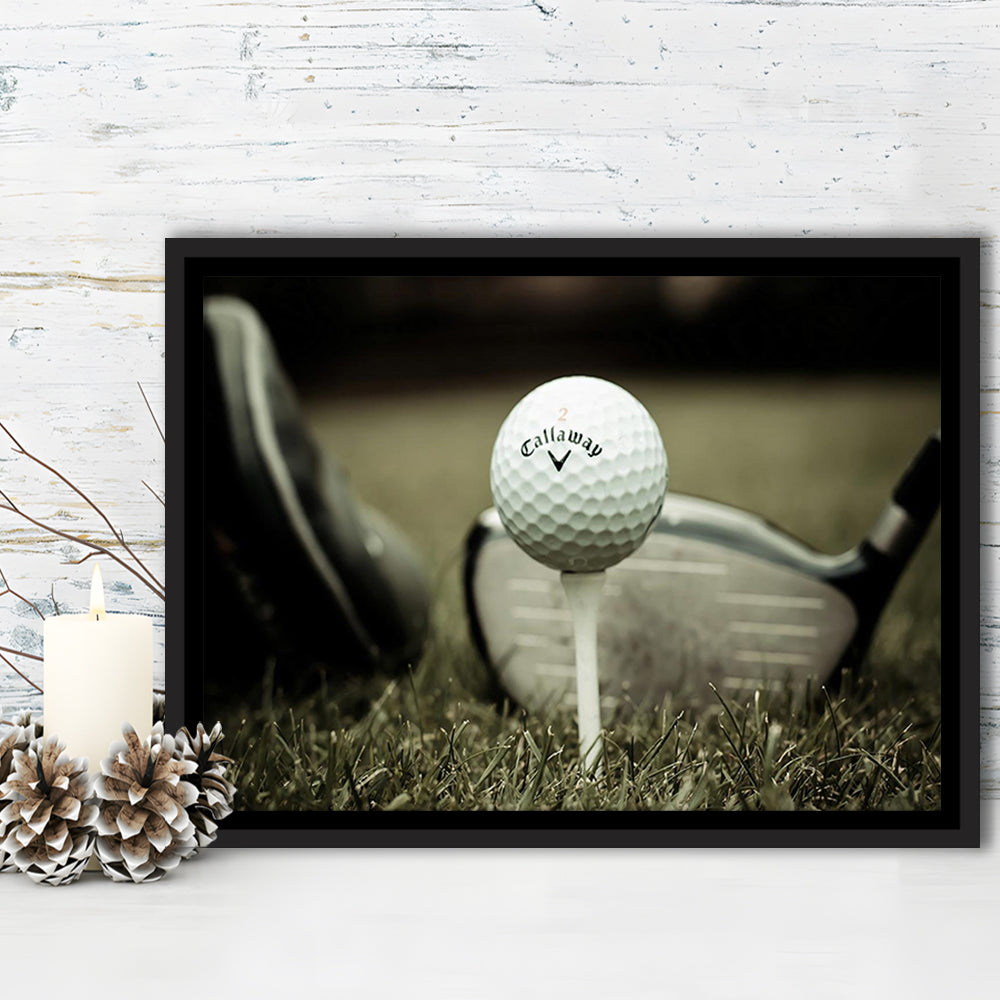 Golf Wall Art Set,Motivational Golf Ball Canvas,Sports Decor Wall Art, Framed Cavas Print, Floating Frame