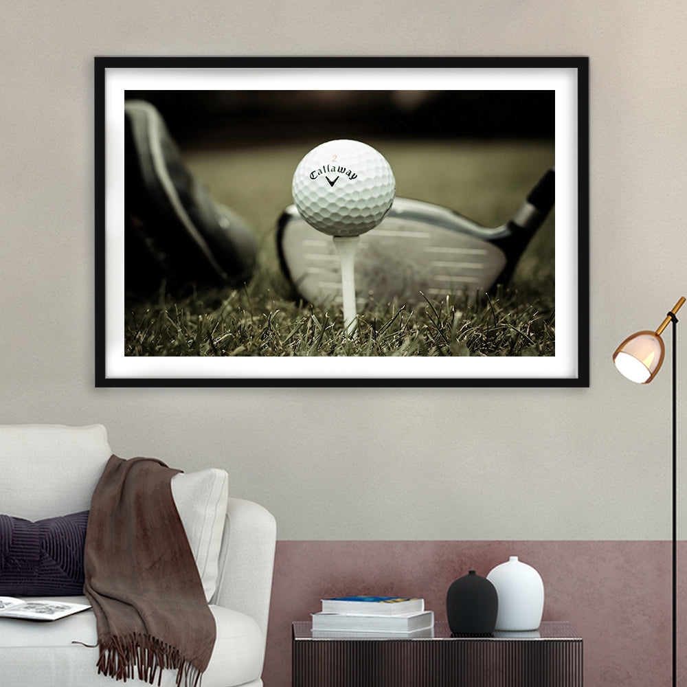 Golf Wall Art Set,Motivational Golf Ball,Sports Decor For Inspirational Wall Art, Framed Art Print White Border