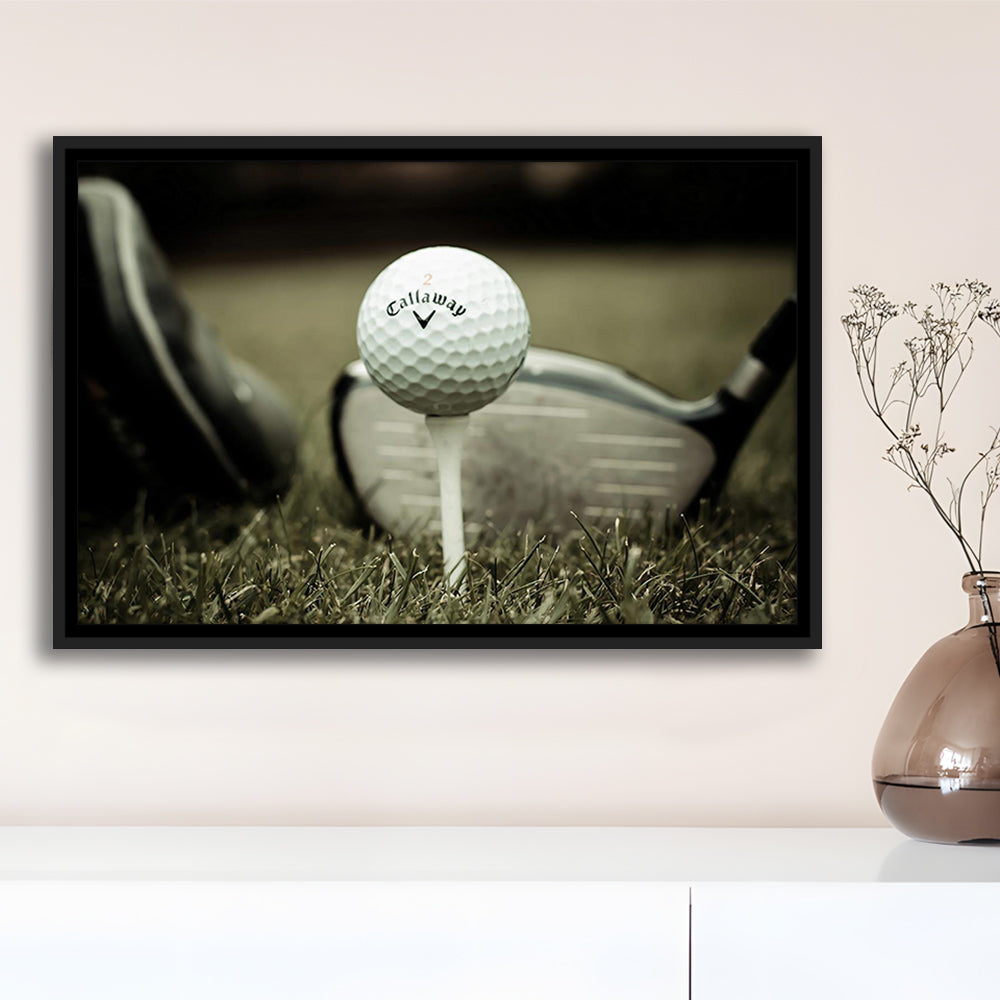 Golf Wall Art Set,Motivational Golf Ball Canvas,Sports Decor Wall Art, Framed Cavas Print, Floating Frame