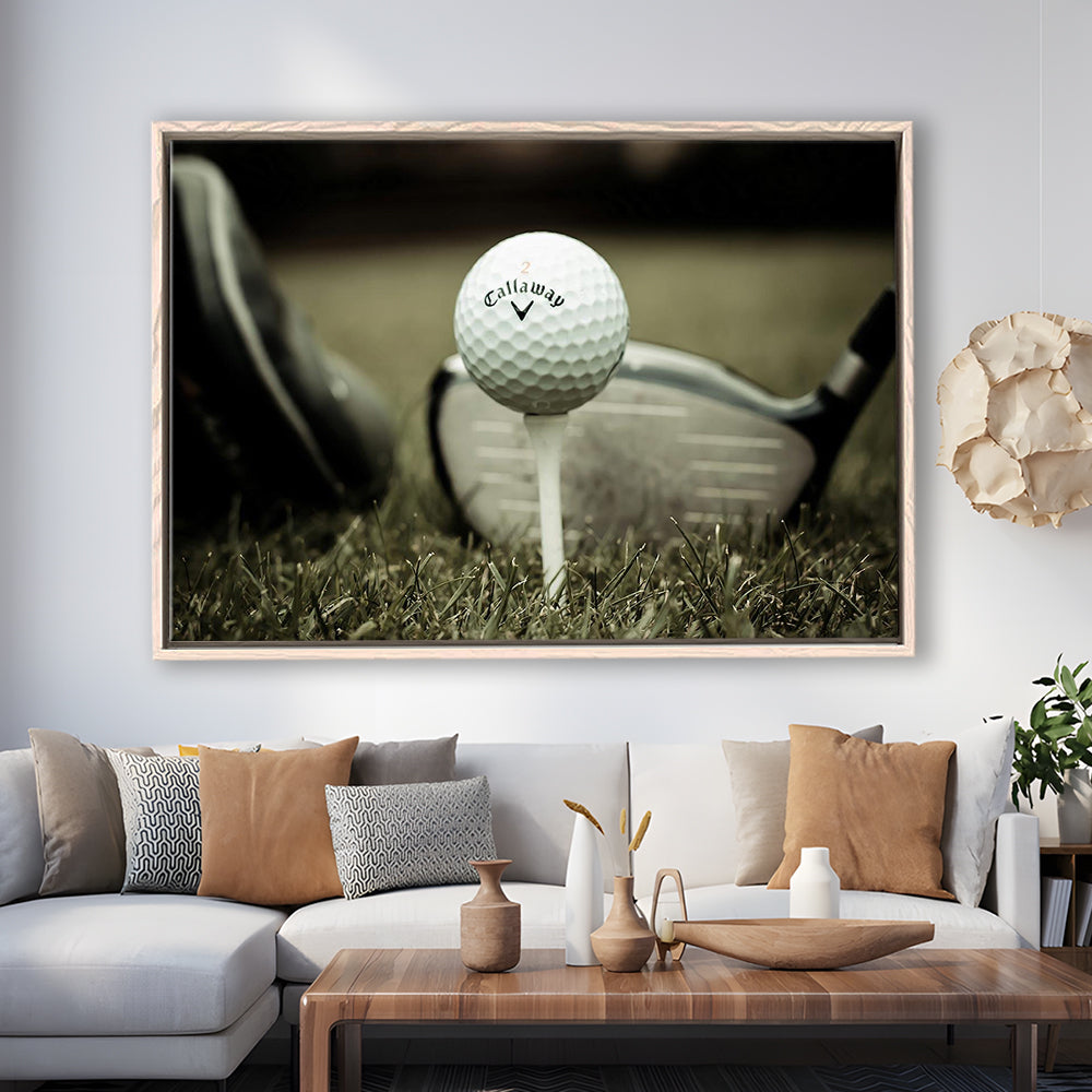 Golf Wall Art Set,Motivational Golf Ball Canvas,Sports Decor Wall Art, Framed Cavas Print, Floating Frame