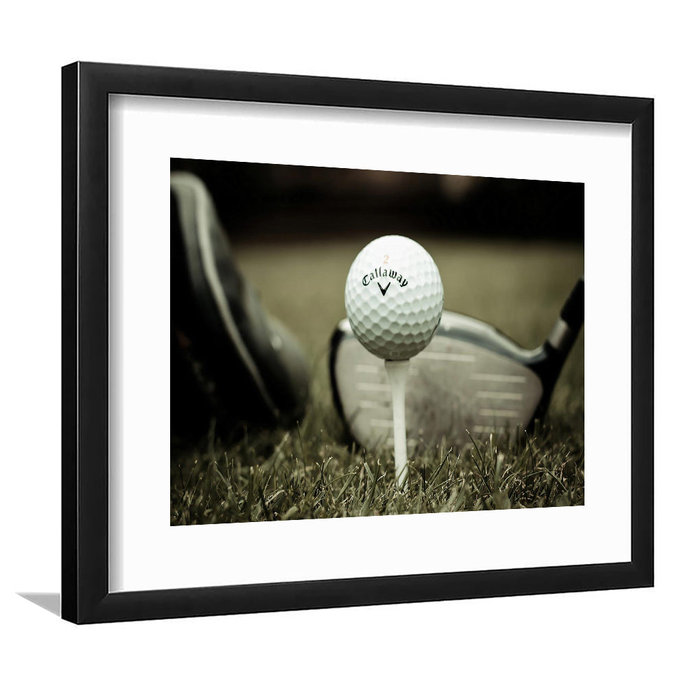 Golf Wall Art Set,Motivational Golf Ball,Sports Decor For Inspirational Wall Art, Framed Art Print White Border