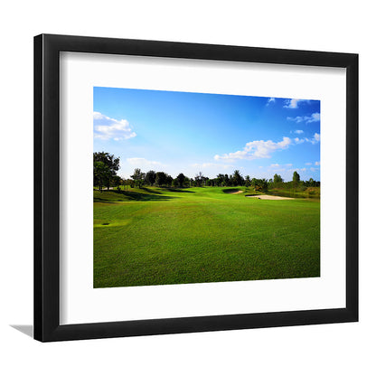 Golf Course Landscape, Goft Art Print, Framed Art Print White Border Wall Decor