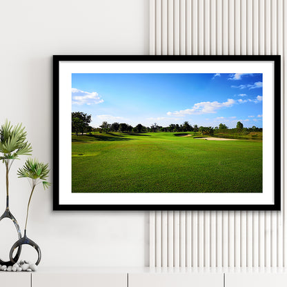 Golf Course Landscape, Goft Art Print, Framed Art Print White Border Wall Decor