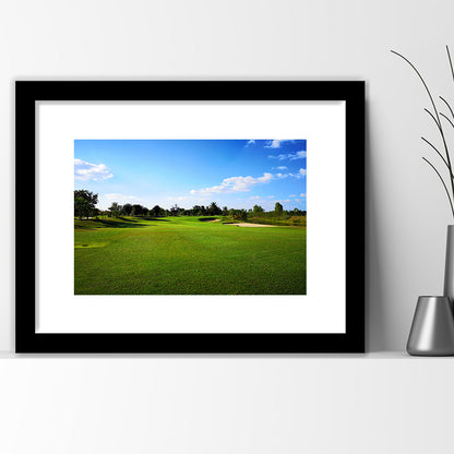 Golf Course Landscape, Goft Art Print, Framed Art Print White Border Wall Decor