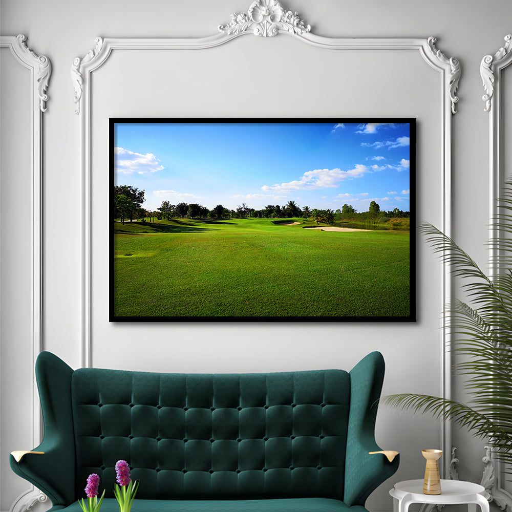 Golf Course Landscape, Framed Art Print Wall Decor, Picture Framed