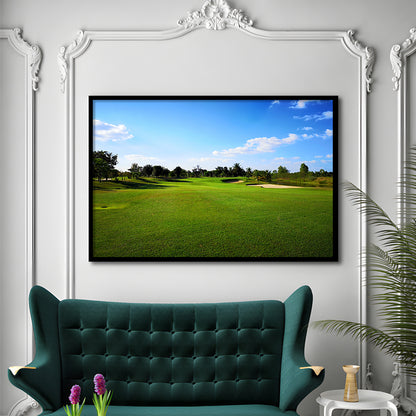Golf Course Landscape, Framed Art Print Wall Decor, Picture Framed