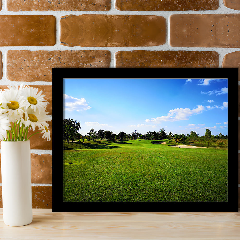 Golf Course Landscape, Framed Art Print Wall Decor, Picture Framed