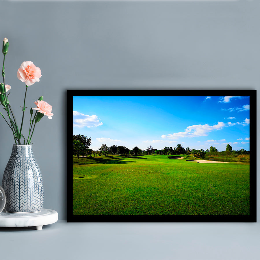 Golf Course Landscape, Framed Art Print Wall Decor, Picture Framed