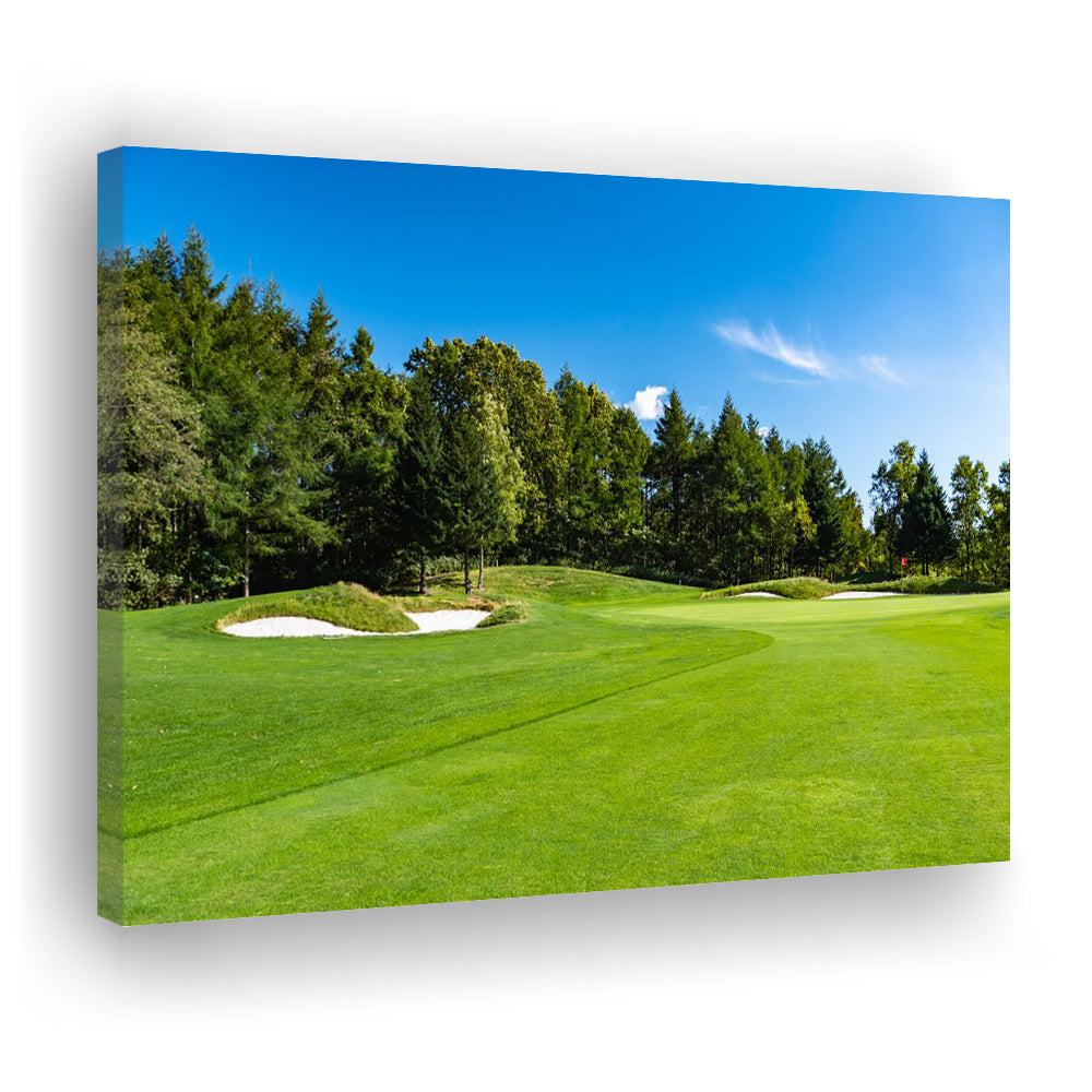 Golf Course With A Rich Green Turf Beautiful Scenery, Golf Art Print,Gifts Golf Lover