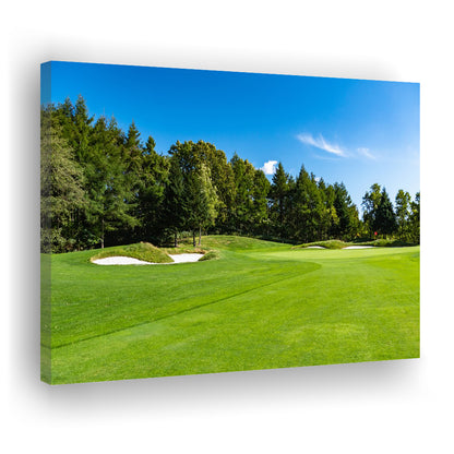 Golf Course With A Rich Green Turf Beautiful Scenery, Golf Art Print,Gifts Golf Lover