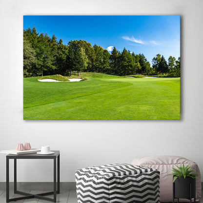 Golf Course With A Rich Green Turf Beautiful Scenery, Golf Art Print,Gifts Golf Lover